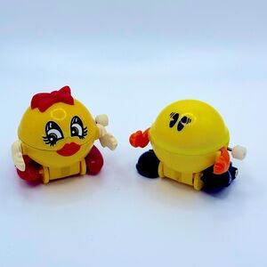 1982 Ms and Mr Pacman windup toys